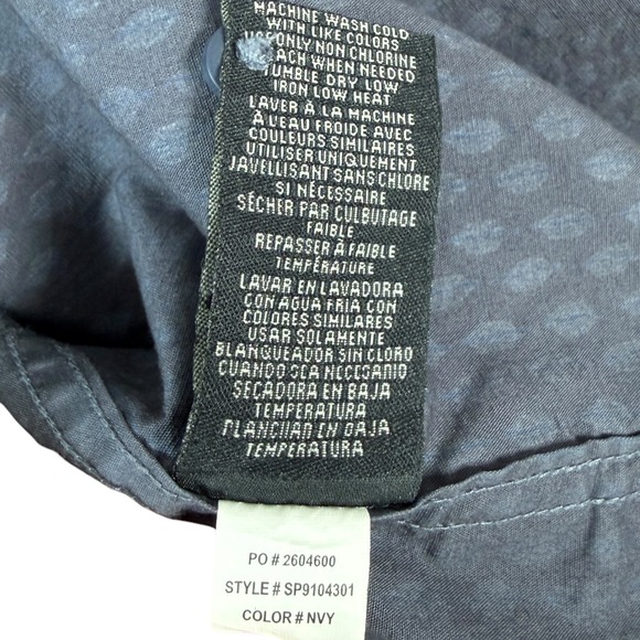 Voyager Mens XL Tall Button Up Short Sleeve Shirt Blue Geometric Pattern Casual - Picture 6 of 9